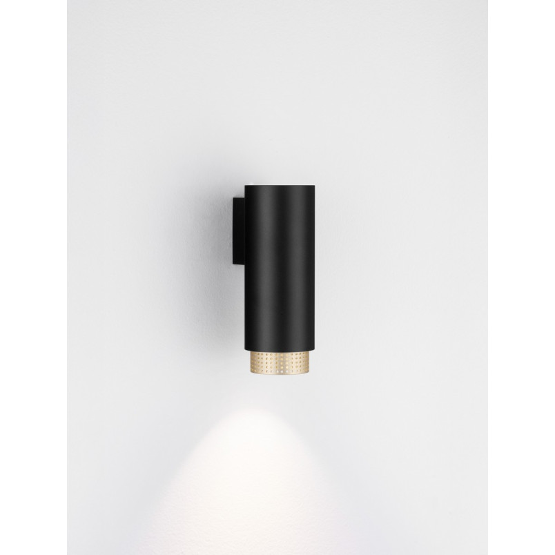 Kinkiet tuba minimalistyczny czarno-złoty Sinsesi 6cm | Decolab24
