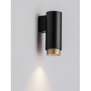 Kinkiet tuba minimalistyczny czarno-złoty Sinsesi 6cm | Decolab24