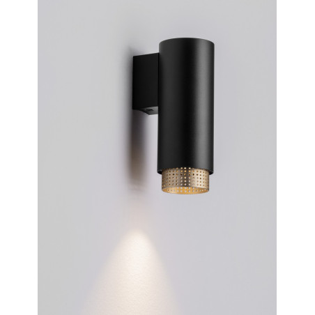 Kinkiet tuba minimalistyczny czarno-złoty Sinsesi 6cm | Decolab24