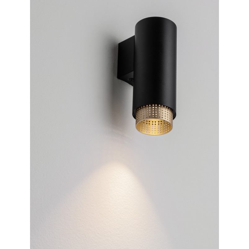 Kinkiet tuba minimalistyczny czarno-złoty Sinsesi 6cm | Decolab24