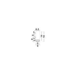 Kinkiet tuba minimalistyczny czarno-złoty Sinsesi 6cm | Decolab24