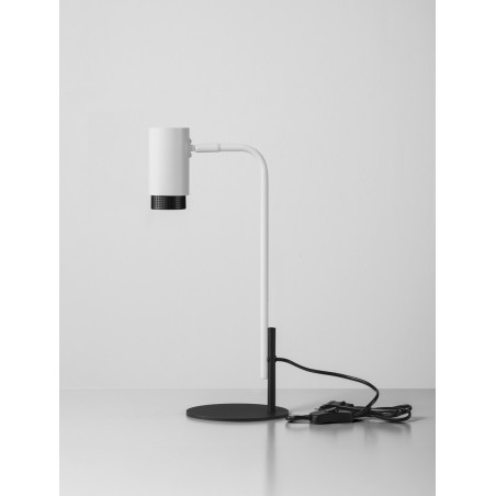 Lampa biurkowa minimalistyczna biało-czarna Sinsesi | Decolab24