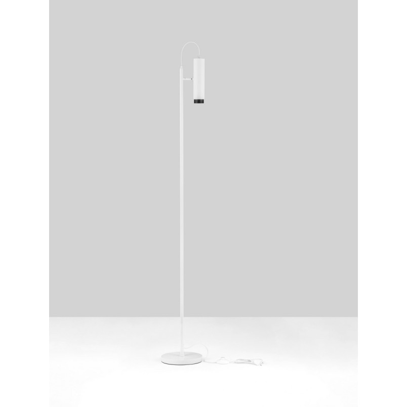 Lampa podłogowa minimalistyczna biało-czarna Sinsesi 160cm | Decolab24
