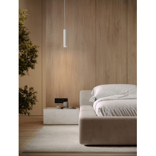 Lampa wisząca tuba Moro 4cm biała - Decolab24