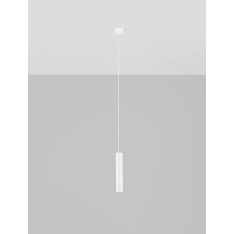 Lampa wisząca tuba Moro 4cm biała - Decolab24