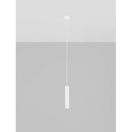 Lampa wisząca tuba Moro 4cm biała - Decolab24