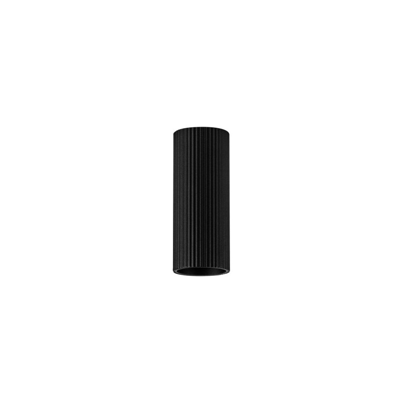 Lampa Montec - spot tuba ryflowana czarna | Decolab24