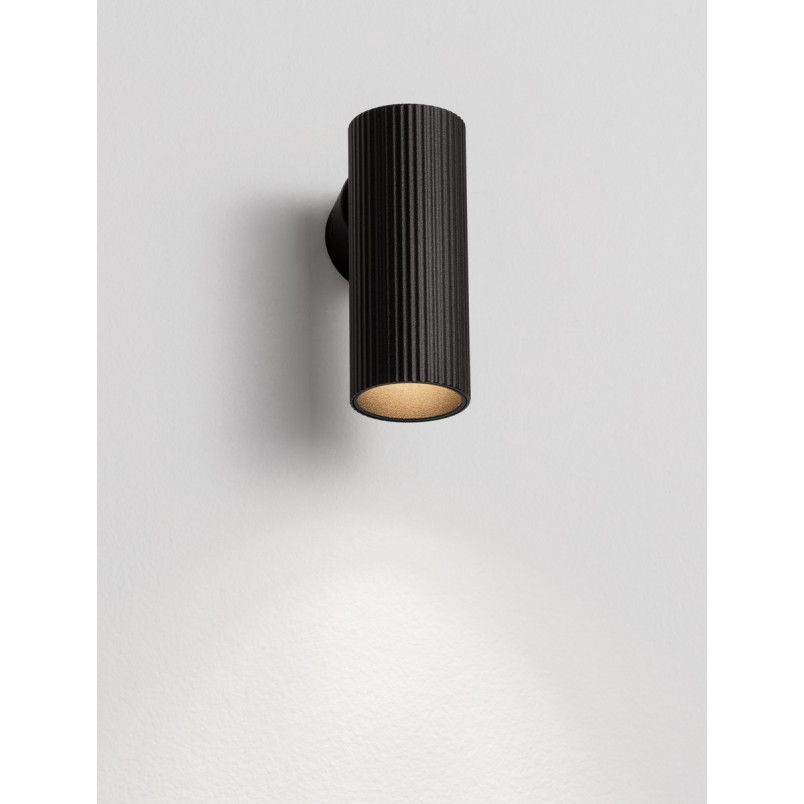 Kinkiet tuba ryflowana Montec 4cm czarny | Decolab24