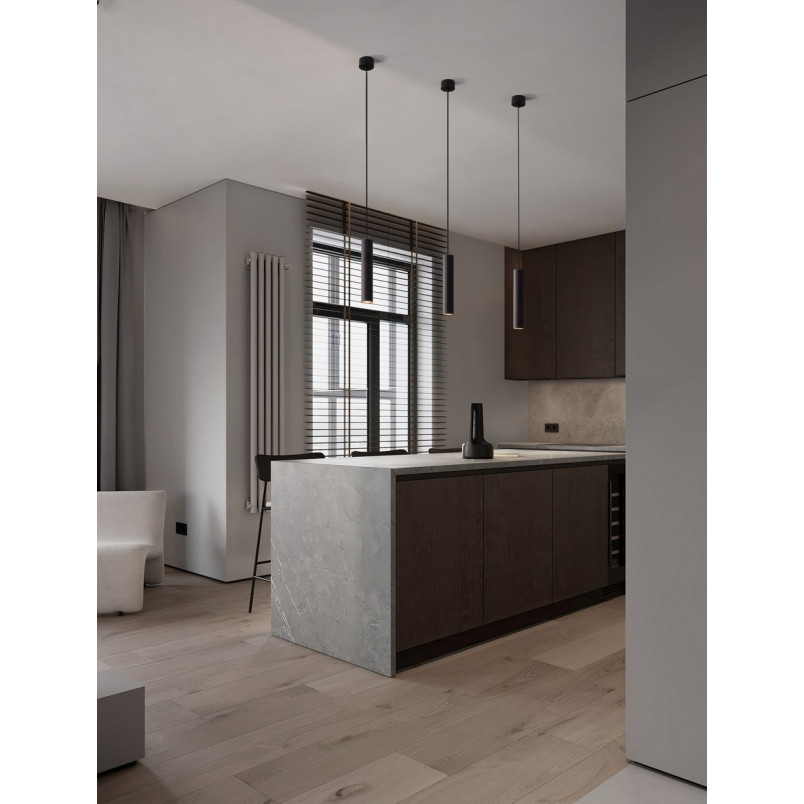 Lampa wisząca tuba czarna Montec 4cm - Decolab24
