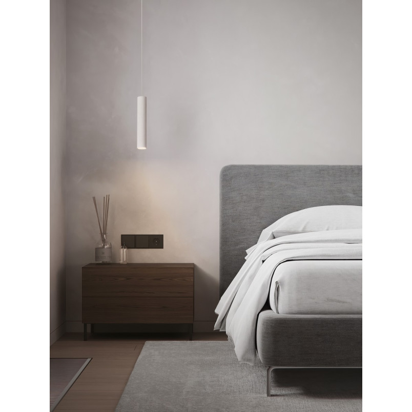 Lampa wisząca tuba Montec 4cm biała | Decolab24