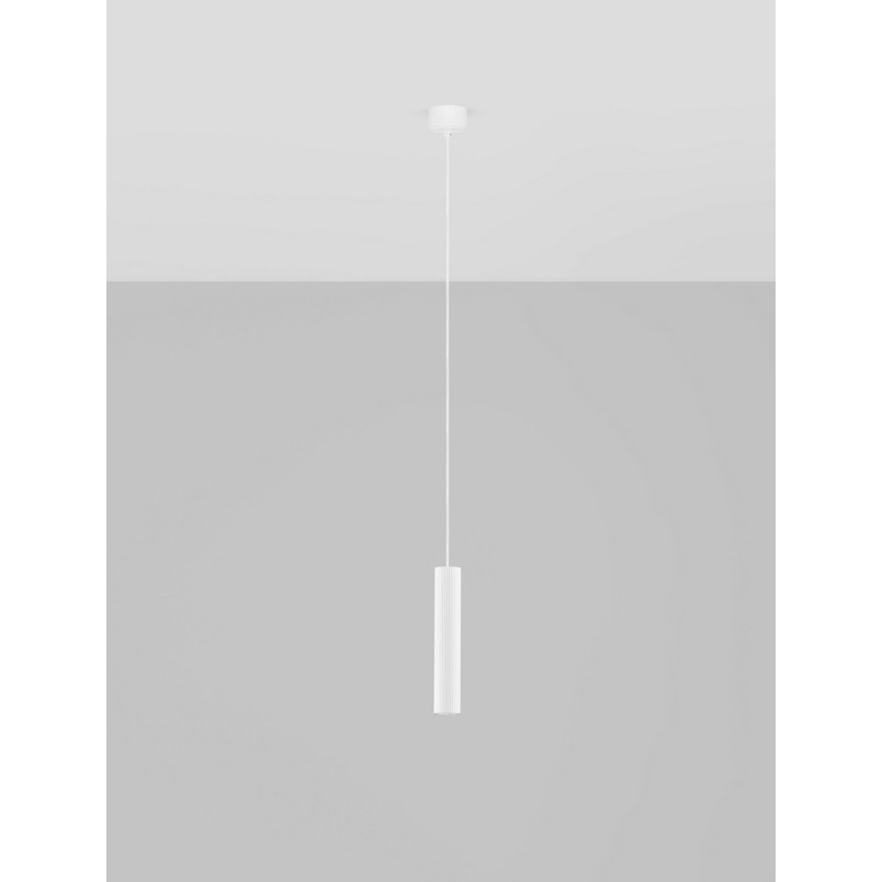 Lampa wisząca tuba Montec 4cm biała | Decolab24