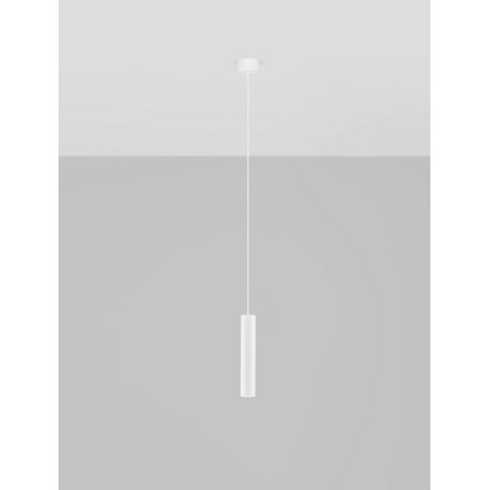 Lampa wisząca tuba Montec 4cm biała | Decolab24