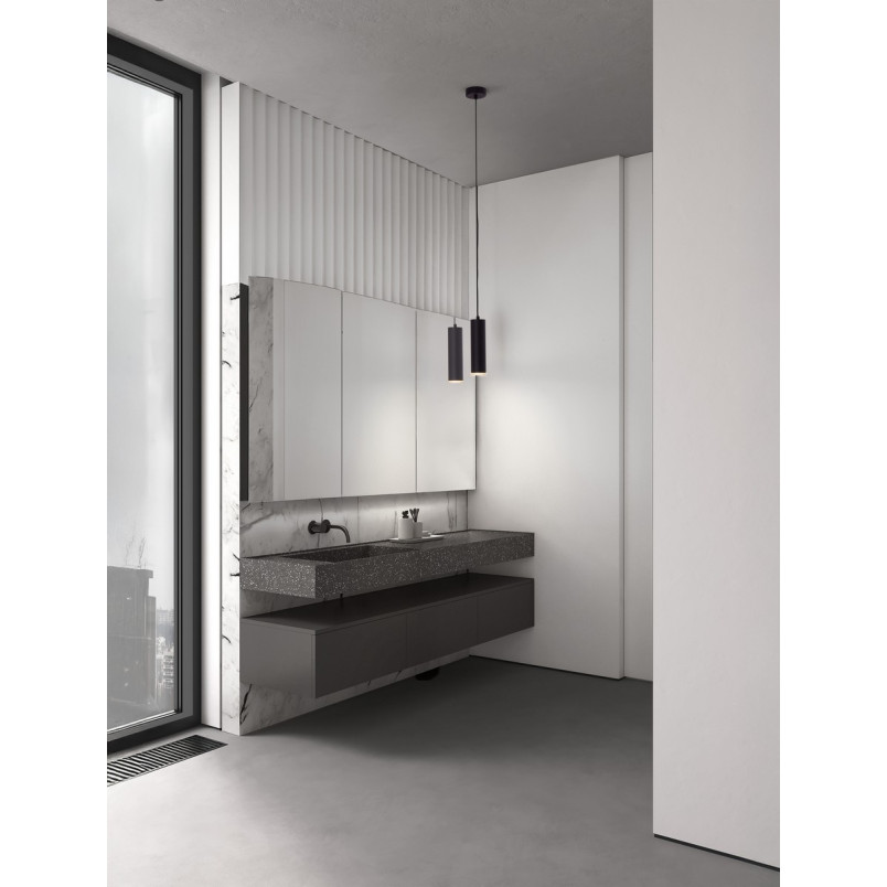 Lampa wisząca Moma - minimalistyczna tuba, czarna | Decolab24