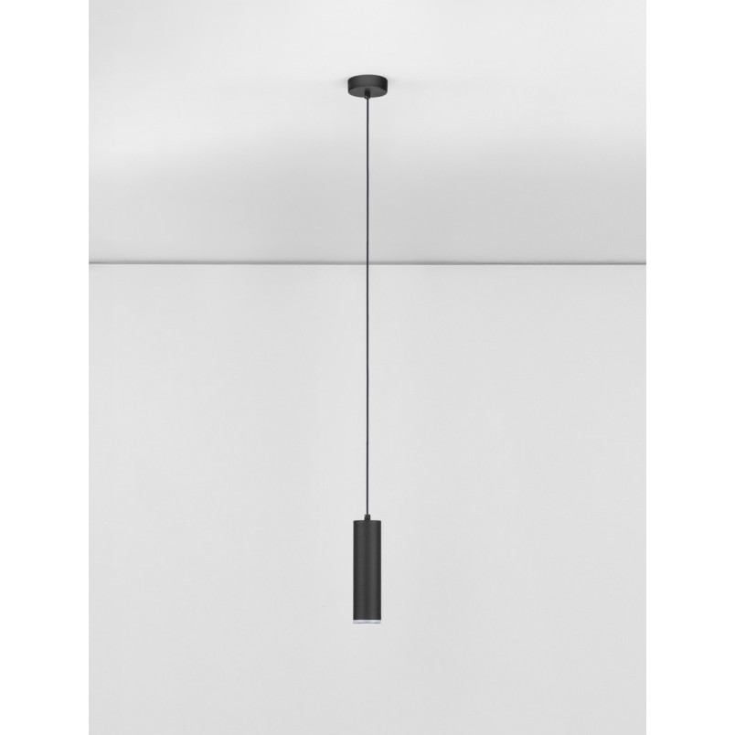 Lampa wisząca Moma - minimalistyczna tuba, czarna | Decolab24