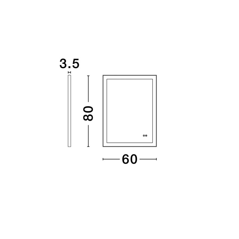 Lustro LED 60x80 czarne - Decolab24 | Oświetlenie łazni
