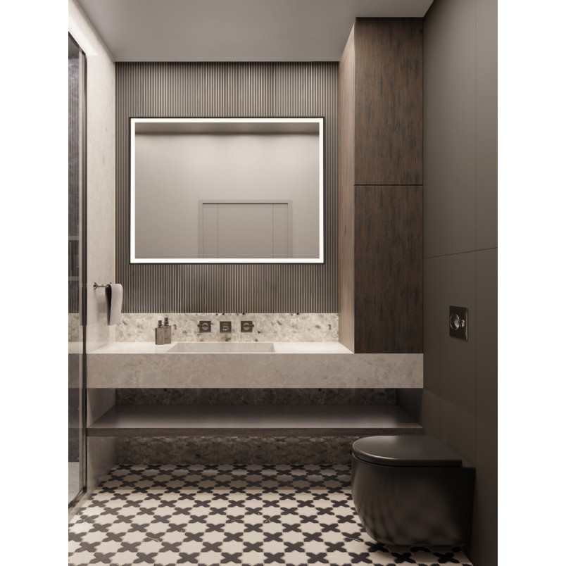 Lustro LED Broma 80x60 czarne - Decolab24