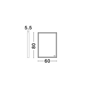 Lustro LED Broma 80x60 czarne - Decolab24