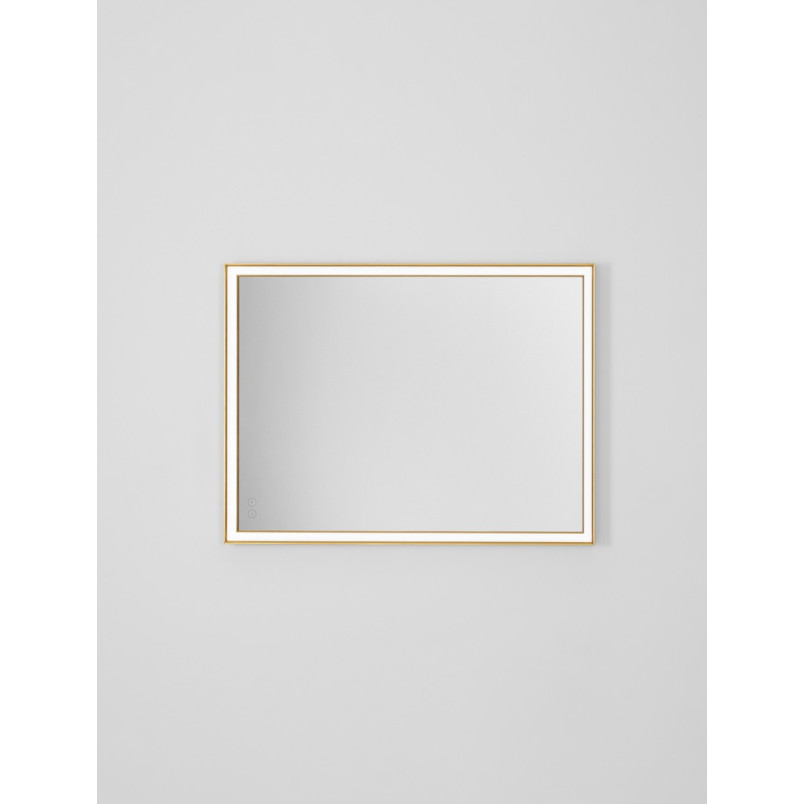 Lustro LED Broma 80x60cm, Złota Rama | Decolab24
