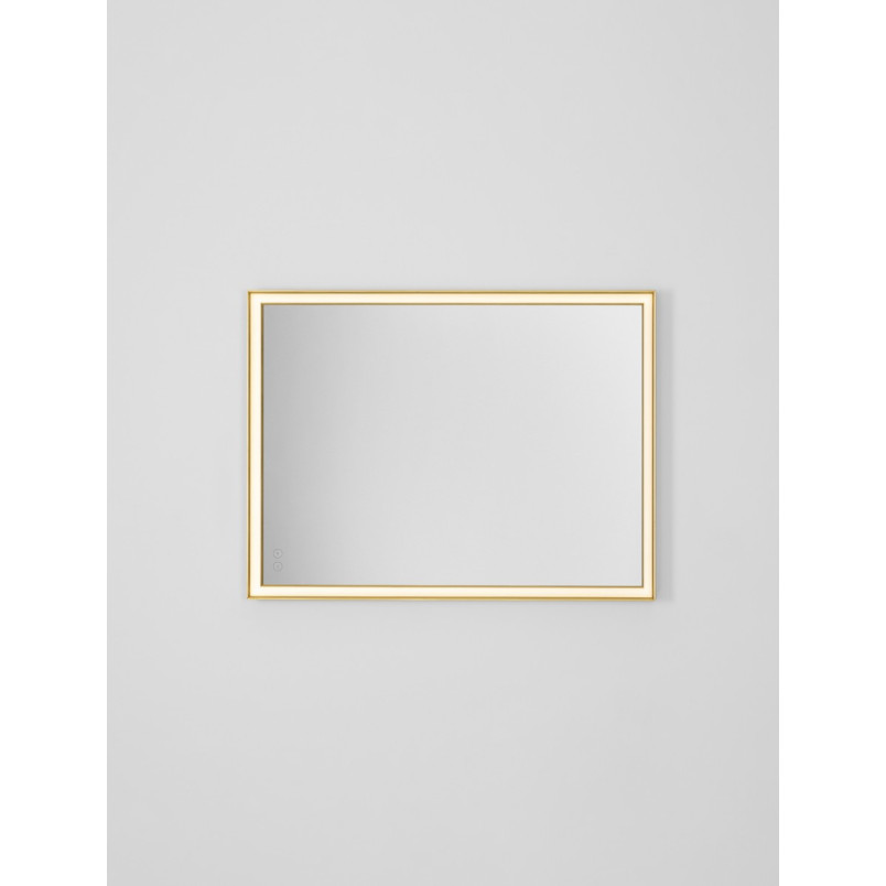 Lustro LED Broma 80x60cm, Złota Rama | Decolab24