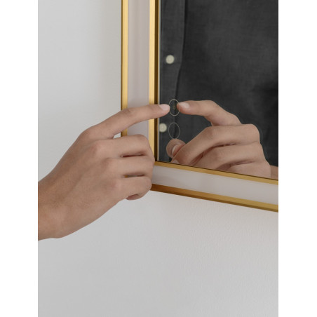 Lustro LED Broma 80x60cm, Złota Rama | Decolab24