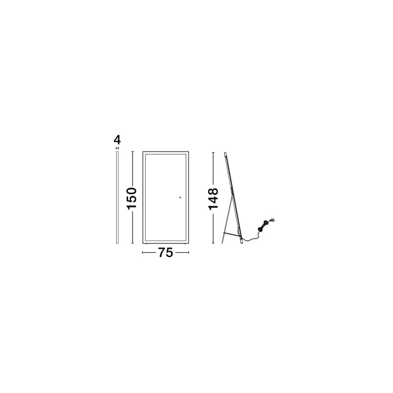 Lustro LED Donaia 150x75 czarne - Decolab24