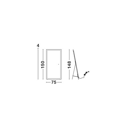 Lustro LED Donaia 150x75 czarne - Decolab24