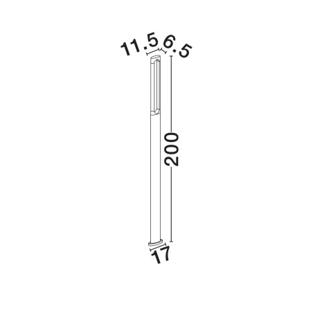 Słupek ogrodowy Dipra LED antracyt 200cm - Decolab24
