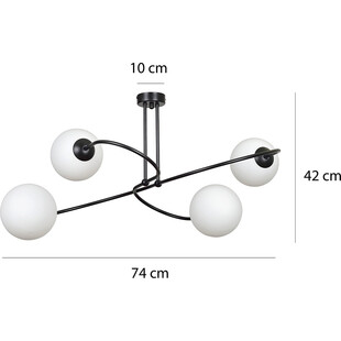 Lampa sufitowa szklane kule Selbi IV 74 czarno-biała marki Emibig