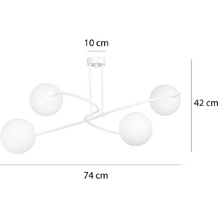 Lampa sufitowa szklane kule Selbi IV 74 biała marki Emibig