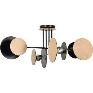Lampa ze sklejki sufitowa Zita IV 86 czarno-drewniana marki Emibig