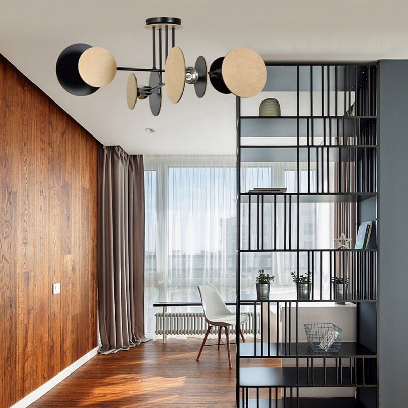 Lampa Zita IV Emibig | Drewniana, Sufitowa, 86cm - Kup Teraz!