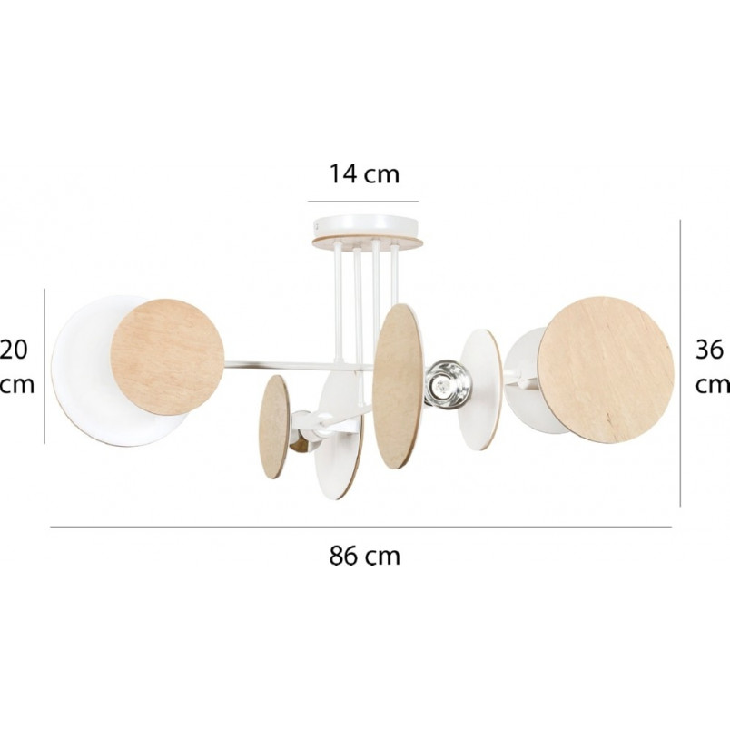 Lampa Zita IV - Skandynawska lampa sufitowa drewniana | Emibig