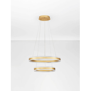 Lampa wisząca Raloa LED - 2 okręgi, złoty mosiądz | Decolab24