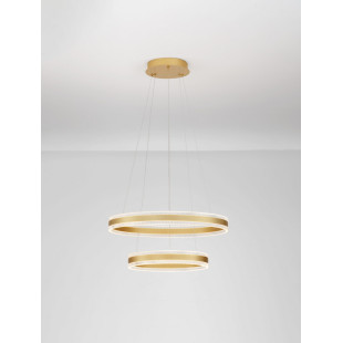 Lampa wisząca Raloa LED - 2 okręgi, złoty mosiądz | Decolab24