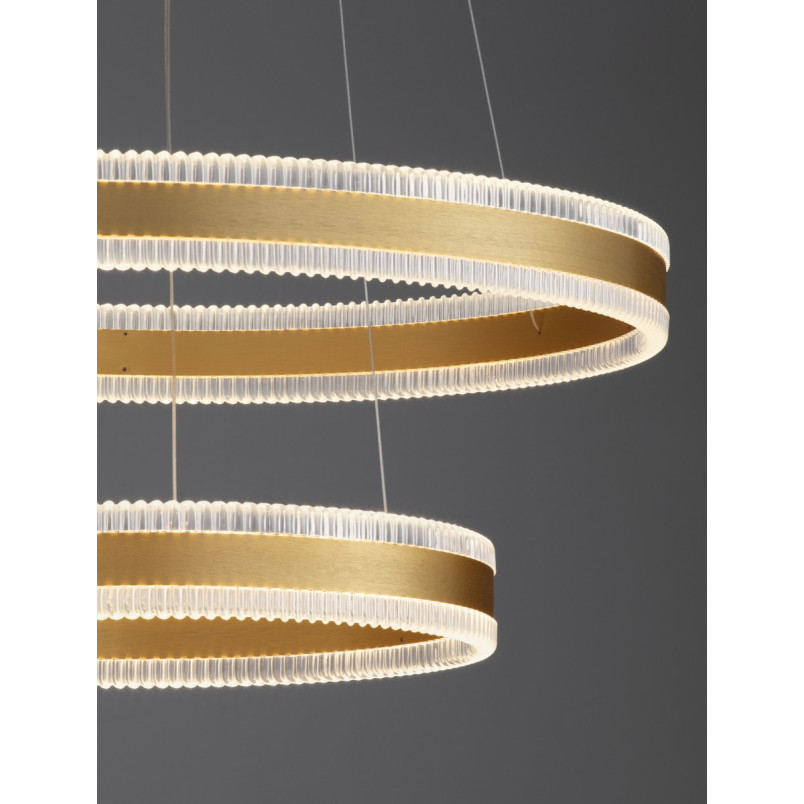 Lampa wisząca Raloa LED - 2 okręgi, złoty mosiądz | Decolab24