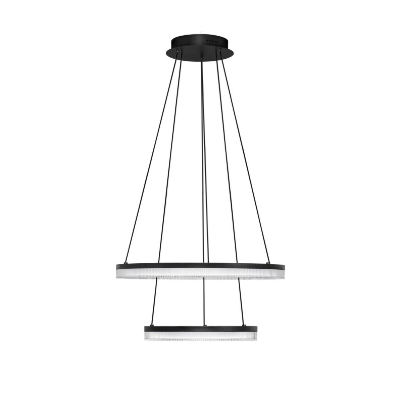 Lampa wisząca Lonal LED | 2 okręgi, czarna | Decolab24