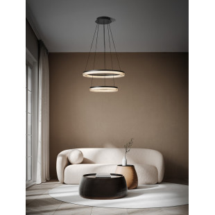 Lampa wisząca Lonal LED | 2 okręgi, czarna | Decolab24
