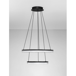 Lampa wisząca Lonal LED | 2 okręgi, czarna | Decolab24