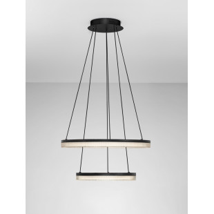 Lampa wisząca Lonal LED | 2 okręgi, czarna | Decolab24