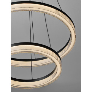 Lampa wisząca Lonal LED | 2 okręgi, czarna | Decolab24
