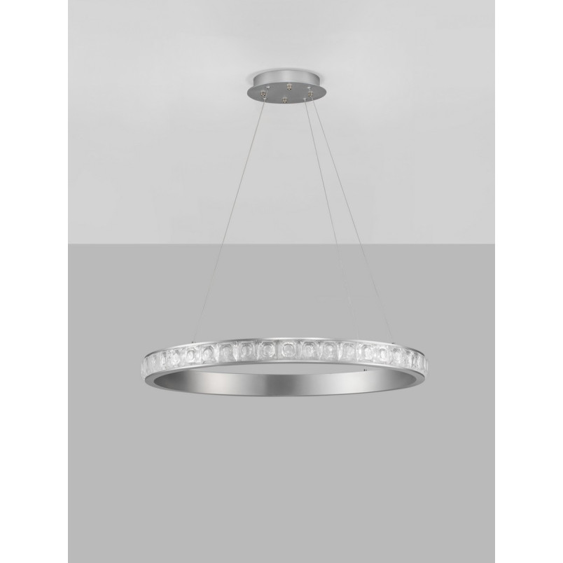 Lampa wisząca Ketene LED - Kryształowa, Srebrna | Decolab24