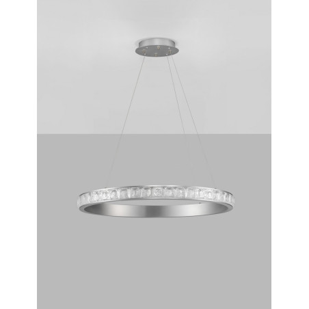Lampa wisząca Ketene LED - Kryształowa, Srebrna | Decolab24