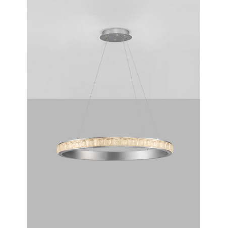 Lampa wisząca Ketene LED - Kryształowa, Srebrna | Decolab24