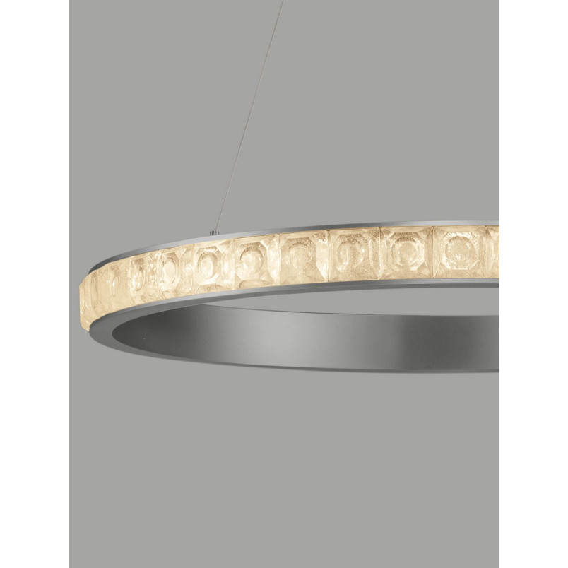 Lampa wisząca Ketene LED - Kryształowa, Srebrna | Decolab24