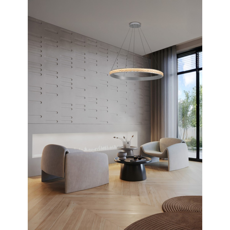 Lampa wisząca Ketene LED - Kryształowa, Srebrna | Decolab24