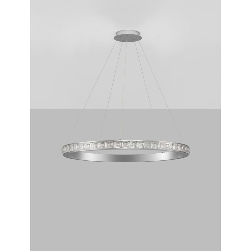 Lampa wisząca Ketene LED - Kryształowa, Srebrna | Decolab24