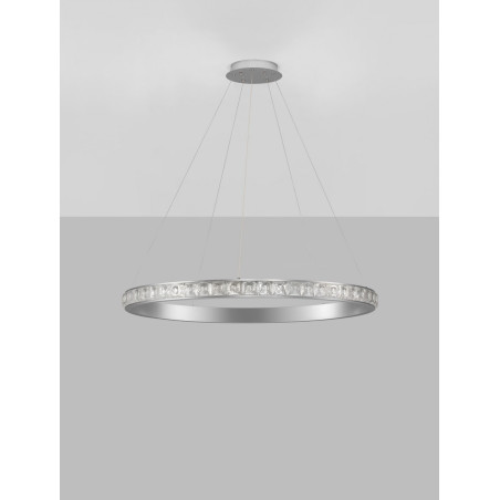 Lampa wisząca Ketene LED - Kryształowa, Srebrna | Decolab24