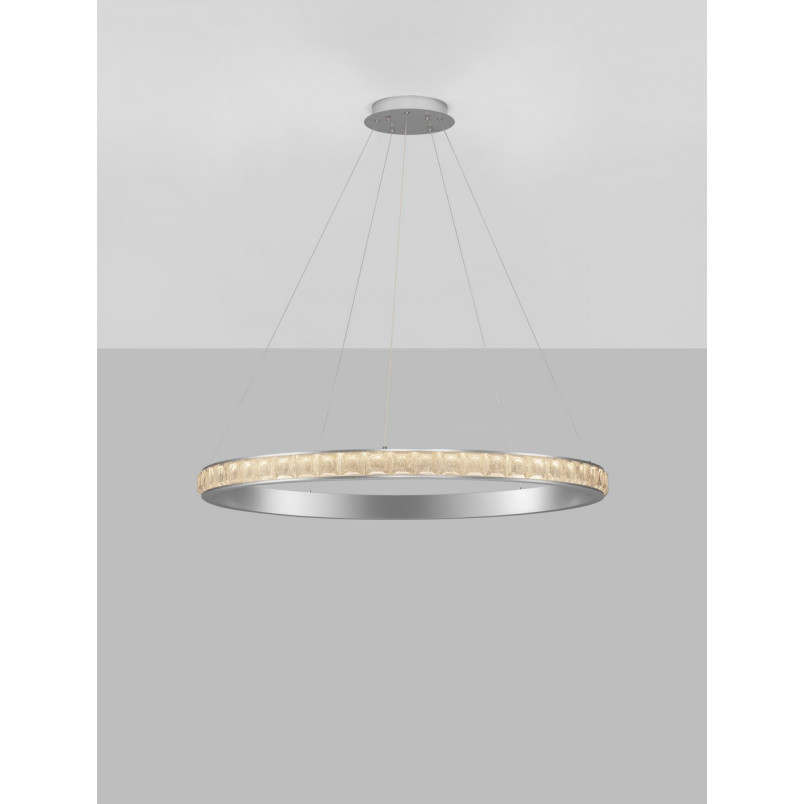Lampa wisząca Ketene LED - Kryształowa, Srebrna | Decolab24