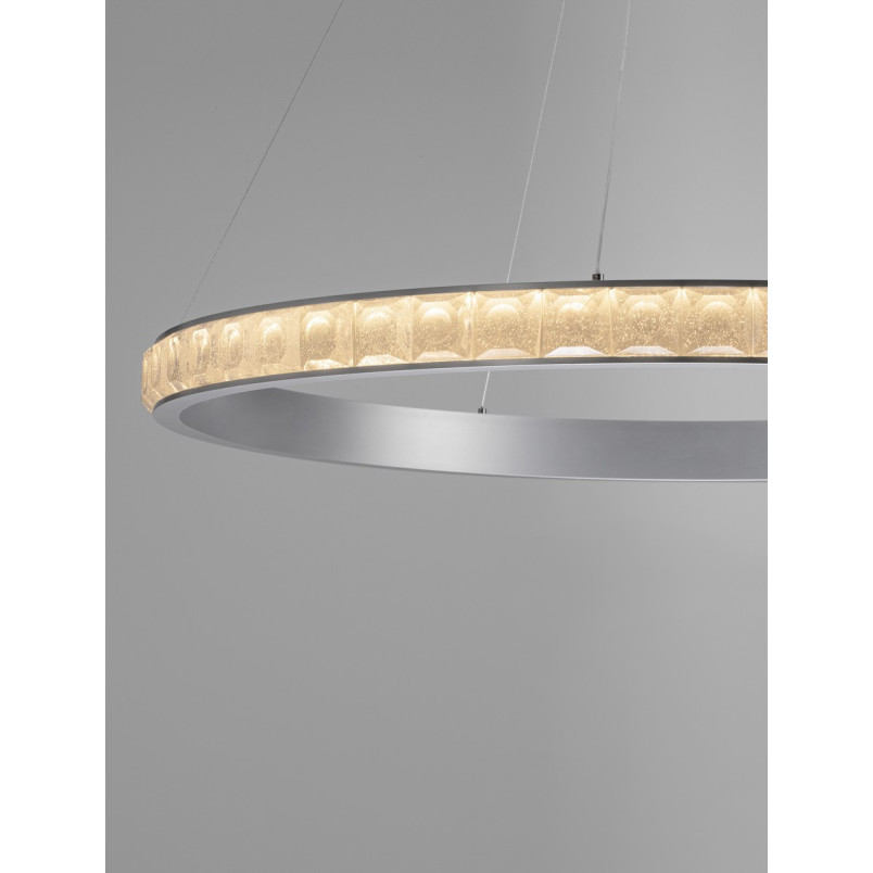 Lampa wisząca Ketene LED - Kryształowa, Srebrna | Decolab24