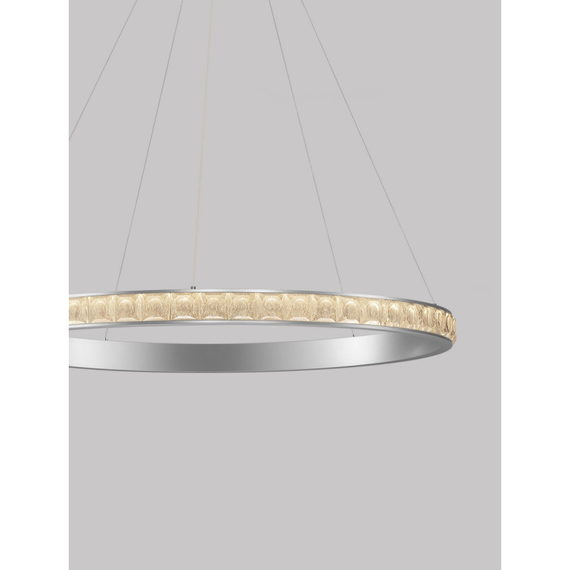 Lampa wisząca Ketene LED - Kryształowa, Srebrna | Decolab24